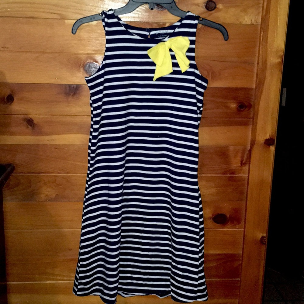 Girls Navy/Yellow Nautical Print Dress